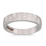 A DIAMOND HALF ETERNITY RING, of contemporary design, mounted in 18ct white gold. Estimated: