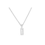 A DIAMOND SET PENDANT, mounted in 18ct white gold, on a white gold chain