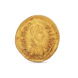 A ROMAN EMPIRE AELIA EUDOXIA, wife of Theodosius, gold tremissis coin, 1.4 g. VF