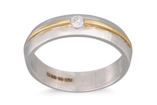 A DIAMOND RING, mounted in two colour gold, size N