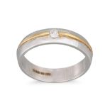 A DIAMOND RING, mounted in two colour gold, size N