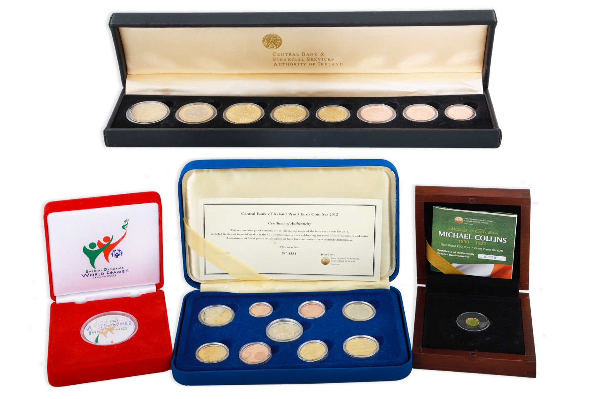 2002 & 2012 2 X IRISH PROOF YEAR SETS, together with a 2012 Michael Collins €20 gold proof coin