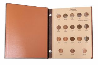 A 1928 - 1968 DANSCO COMPLETE SET OF IRISH COINS, Farthings, Halfpennies and Pennies, most Farthings