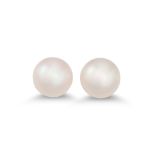 A PAIR OF CULTURED PEARL EARRINGS, of large proportions, cream tones