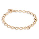 AN ANTIQUE GOLD CURB LINK BRACELET, stamped 18ct gold, clasp 9ct gold, 17.3 g. Re-cycle only, some