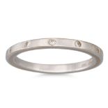 A DIAMOND SET BAND RING, in 18ct white gold, size M - N