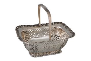 A GEORGE V SILVER SWING HANDLE SWEET BASKET, by Atkin Bros., Sheffield, 1942, 190 g.