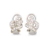 A PAIR OF DIAMOND CLUSTER EARRINGS, mounted in 18ct white gold, from Hartmann, Galway, 5.9 g.,