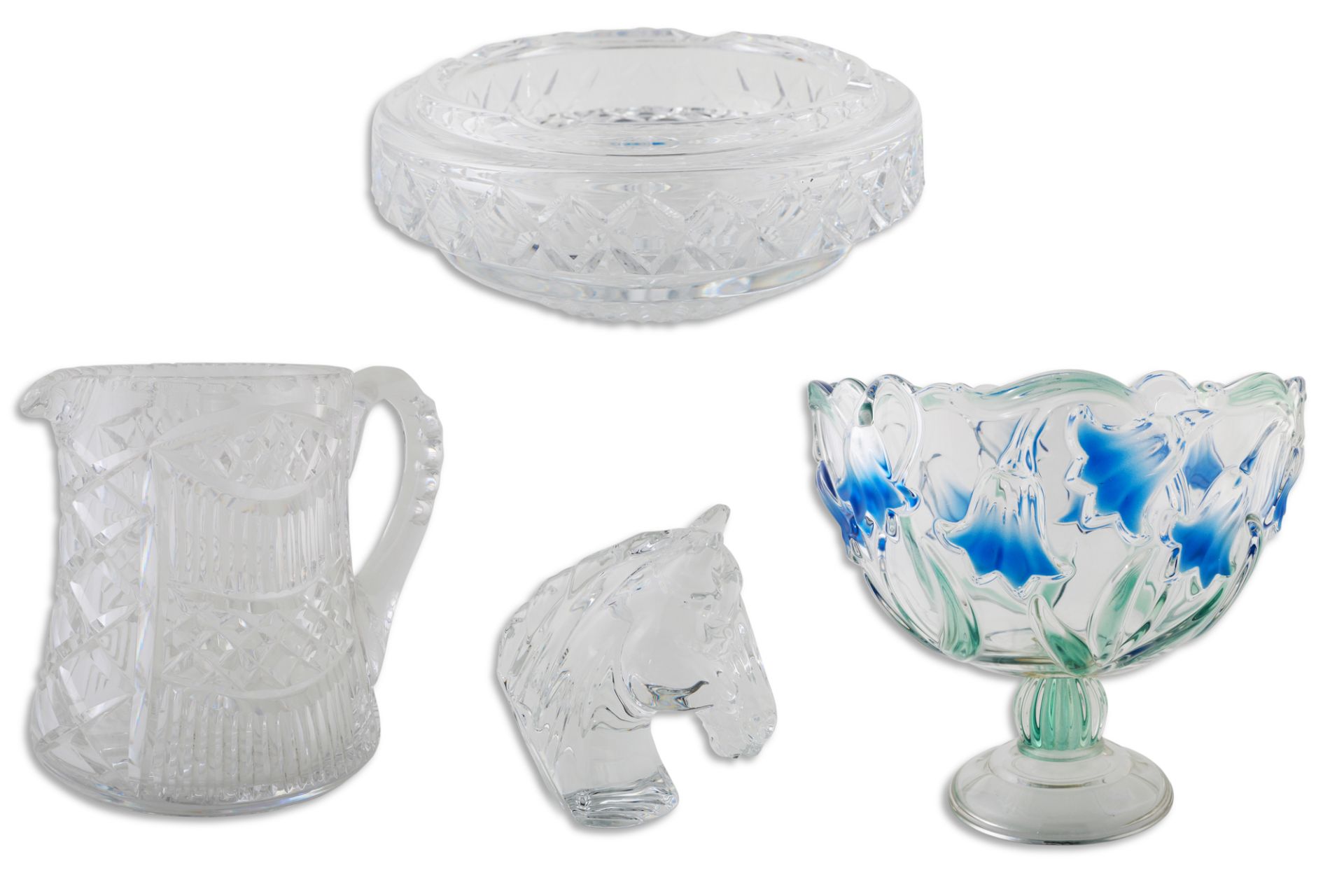 AN INTERESTING COLLECTION OF IRISH WATERFORD CRYSTAL, to include an equine head, heavy glass