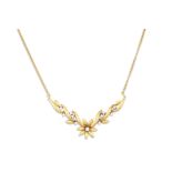 A DIAMOND SET NECKLACE, of naturallistic design, in 18ct yellow gold, 11.2 g.