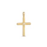 A DIAMOND SET CROSS, mounted in 18ct yellow gold, 1.8 g.