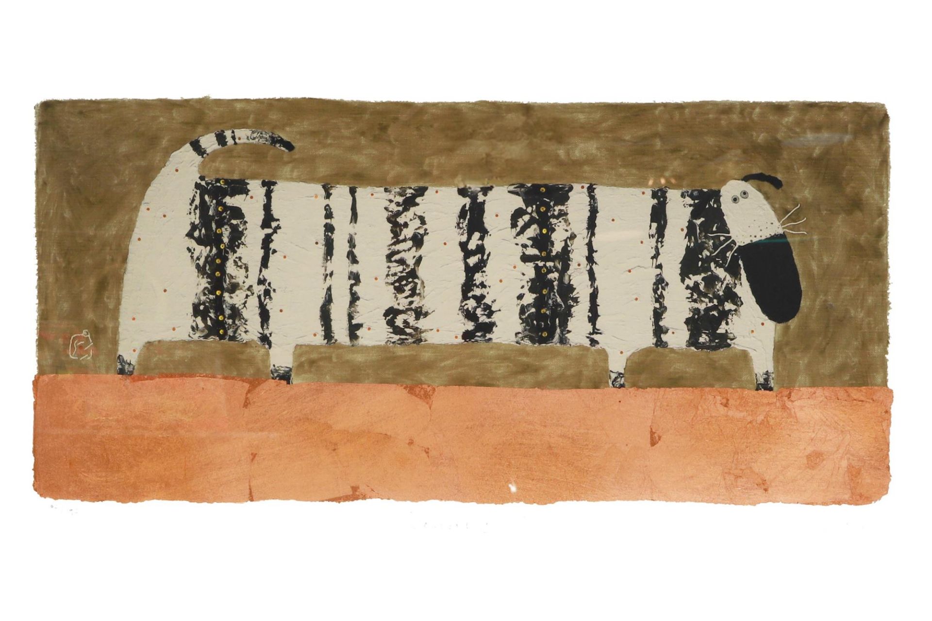 (AFTER) JOHNNY GOVINDER, (Contemporary) untitled, “Dog” limited edit print 102/395, ca 26 × 13”, - Image 2 of 3