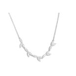 A DIAMOND NECKLACE, comprising linked cluster panels, mounted in 18ct white gold. Estimated: