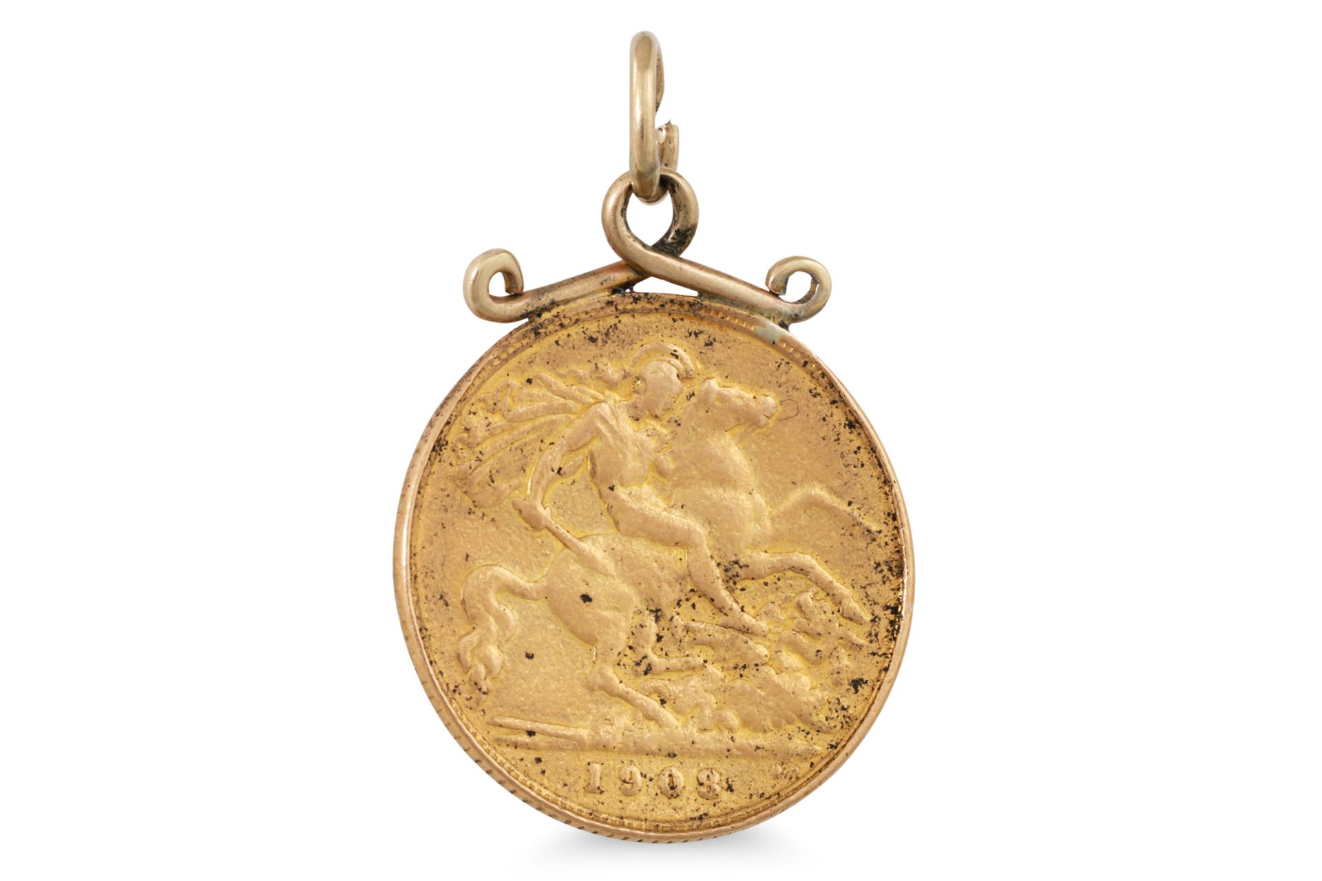 A HALF SOVEREIGN, 1908 with pendant attachment