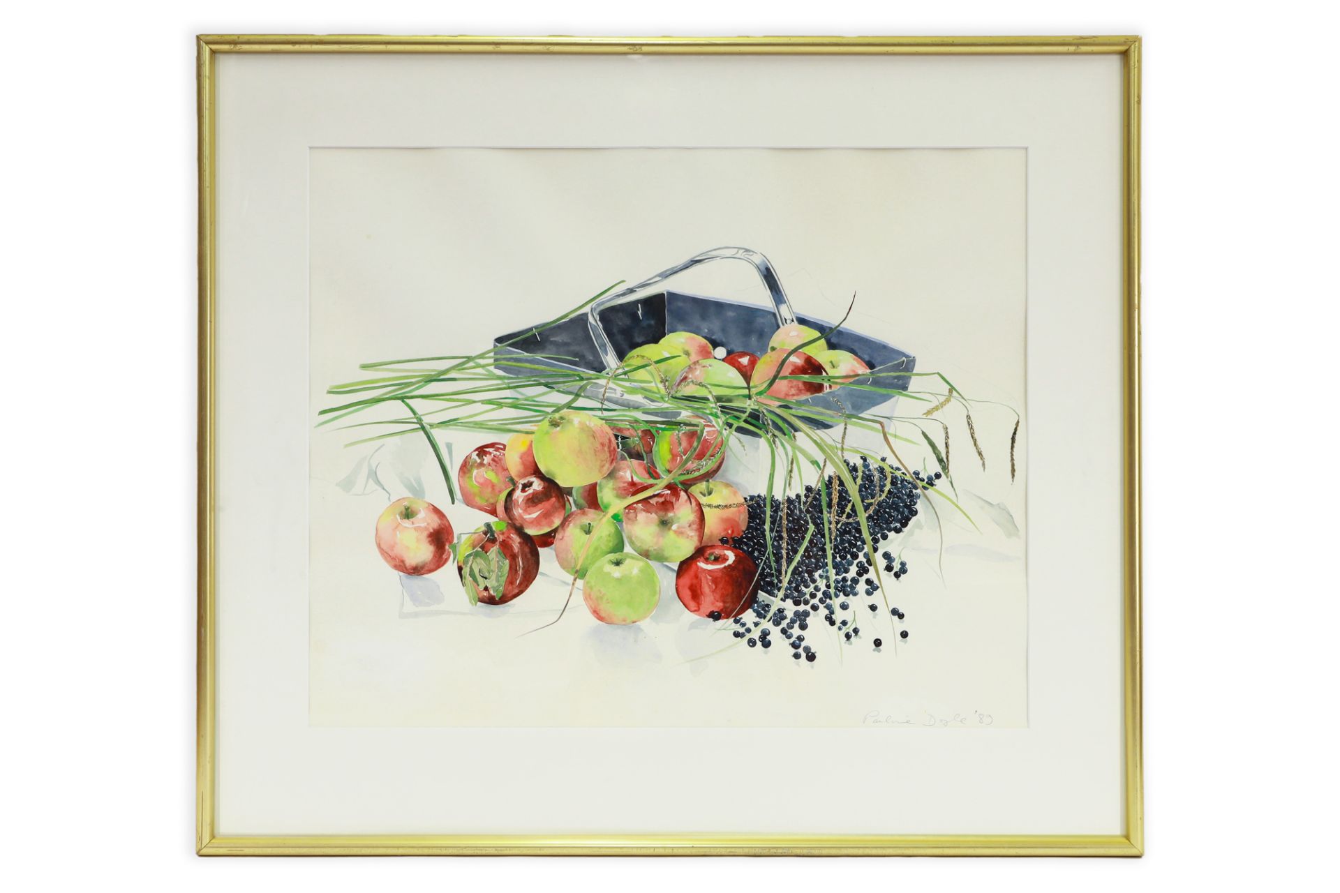 PAULINE DOYLE, (Irl contemporary) still life, water colour, signed & dated, 1989, 33 x 28.5" framed