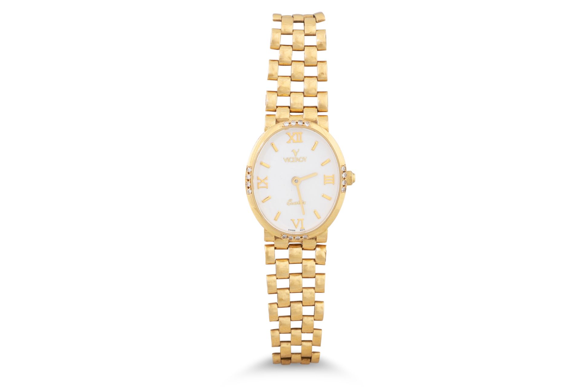 A LADY'S 18CT GOLD "VICEROY" WRISTWATCH, boxed, 21.9 g.