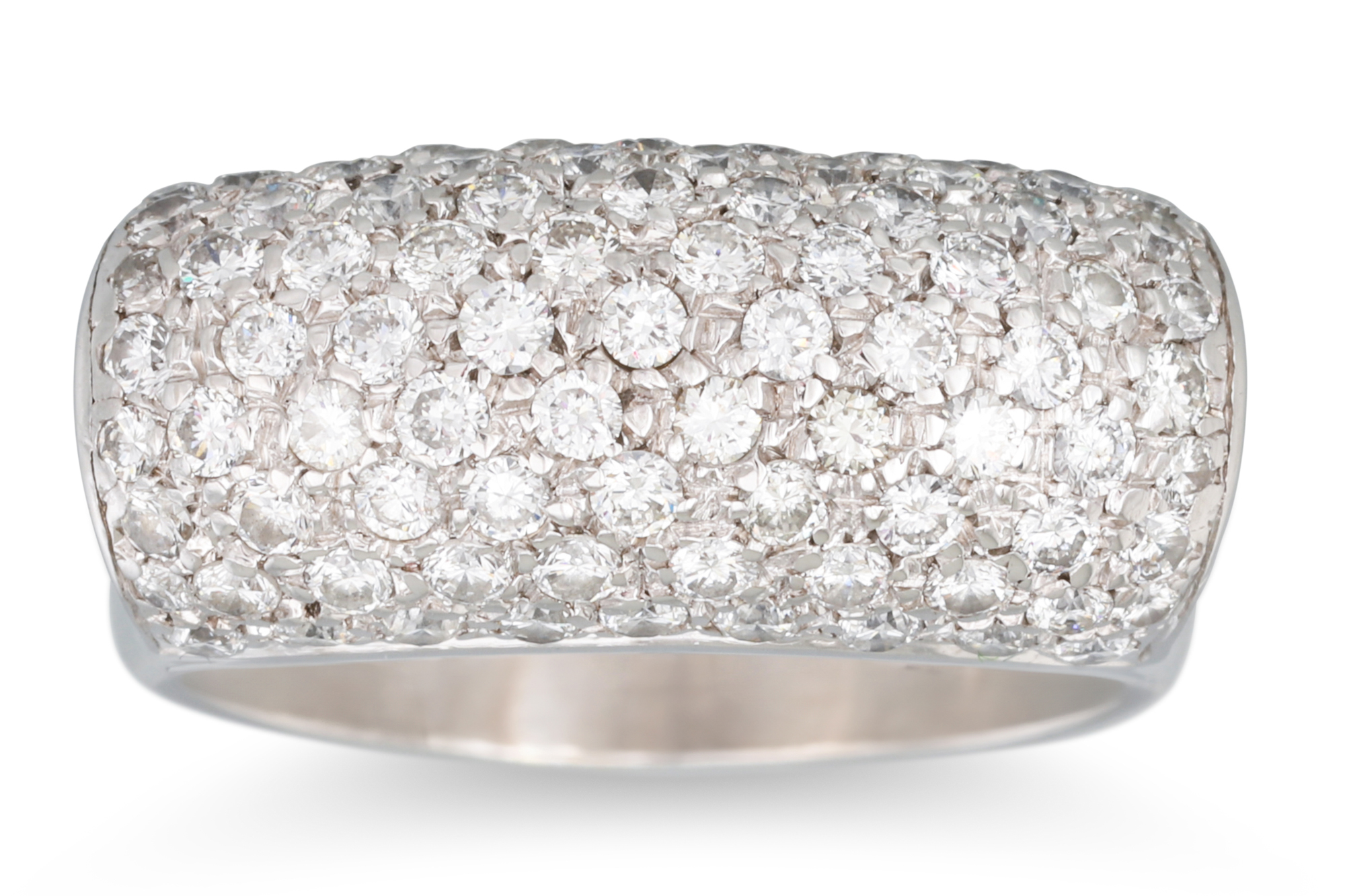 A DIAMOND PAVÉ SET DRESS RING, mounted in 18ct white gold, size P - Image 2 of 2