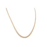 AN 18CT GOLD FLAT LINK NECK CHAIN, 10.16 g.