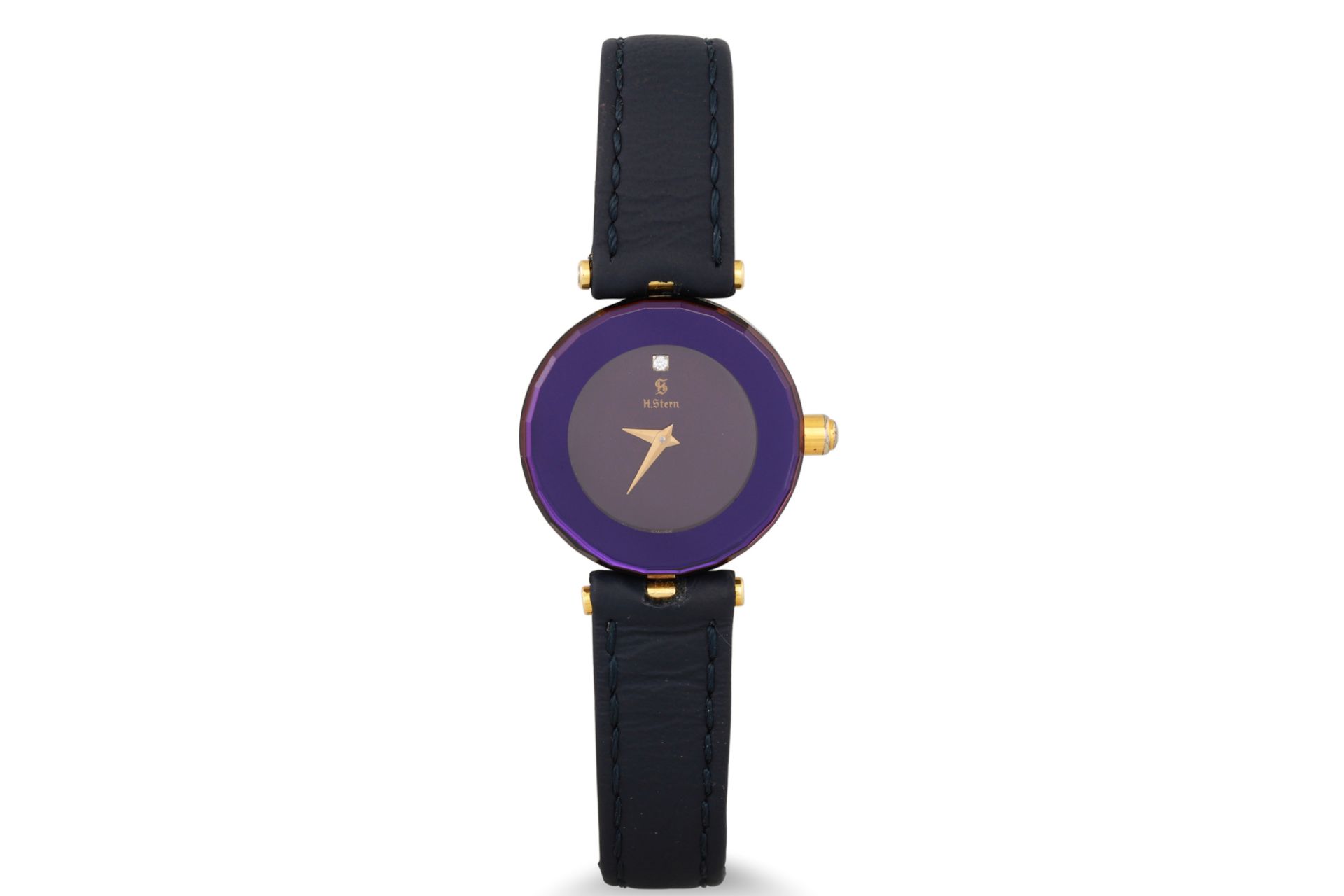 A LADY'S H STERN WRIST WATCH, sapphire crystal, leather strap