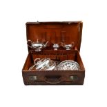 A LARGE COLLECTION OF VINTAGE SILVER PLATED WARE, to include a pair of entrée dishes, oval tray,