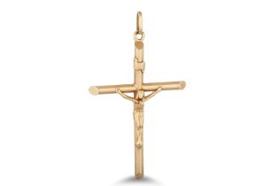 A 9CT GOLD CRUCIFIX, 2.3 g.