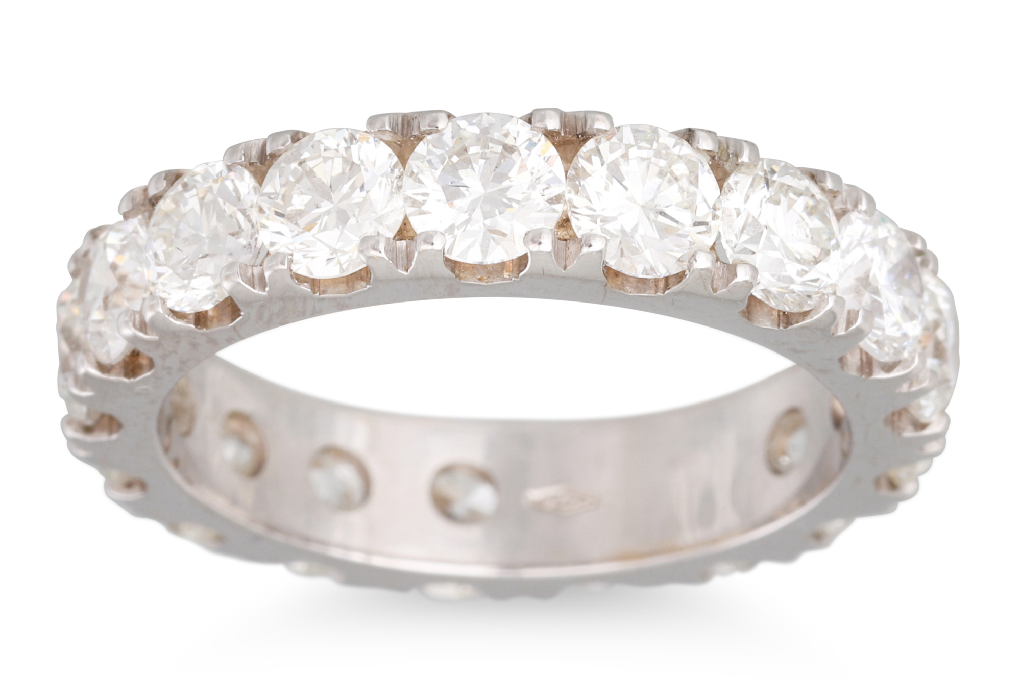 A DIAMOND FULL BANDED ETERNITY RING, the round brilliant cut diamonds mounted in 18ct white gold.