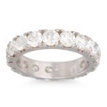A DIAMOND FULL BANDED ETERNITY RING, the round brilliant cut diamonds mounted in 18ct white gold.