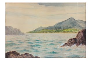 DOUGLAS ALEXANDER, RHA (1871 - 1945) untitled; possibly a view of Croagh Patrick from Clew Bay,