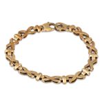 A 9CT GOLD INFINITY LINK BRACELET, 10.1 g.