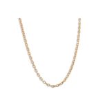 A 9CT GOLD FANCY BELCHER LINK NECK CHAIN, 17.8 g.