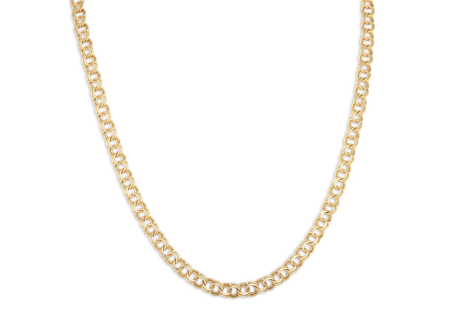 A HEAVY 18CT GOLD NECK CHAIN, 46.3 g.