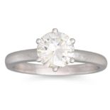 A DIAMOND SOLITAIRE RING, the brilliant cut diamond mounted in white gold. Estimated: weight of