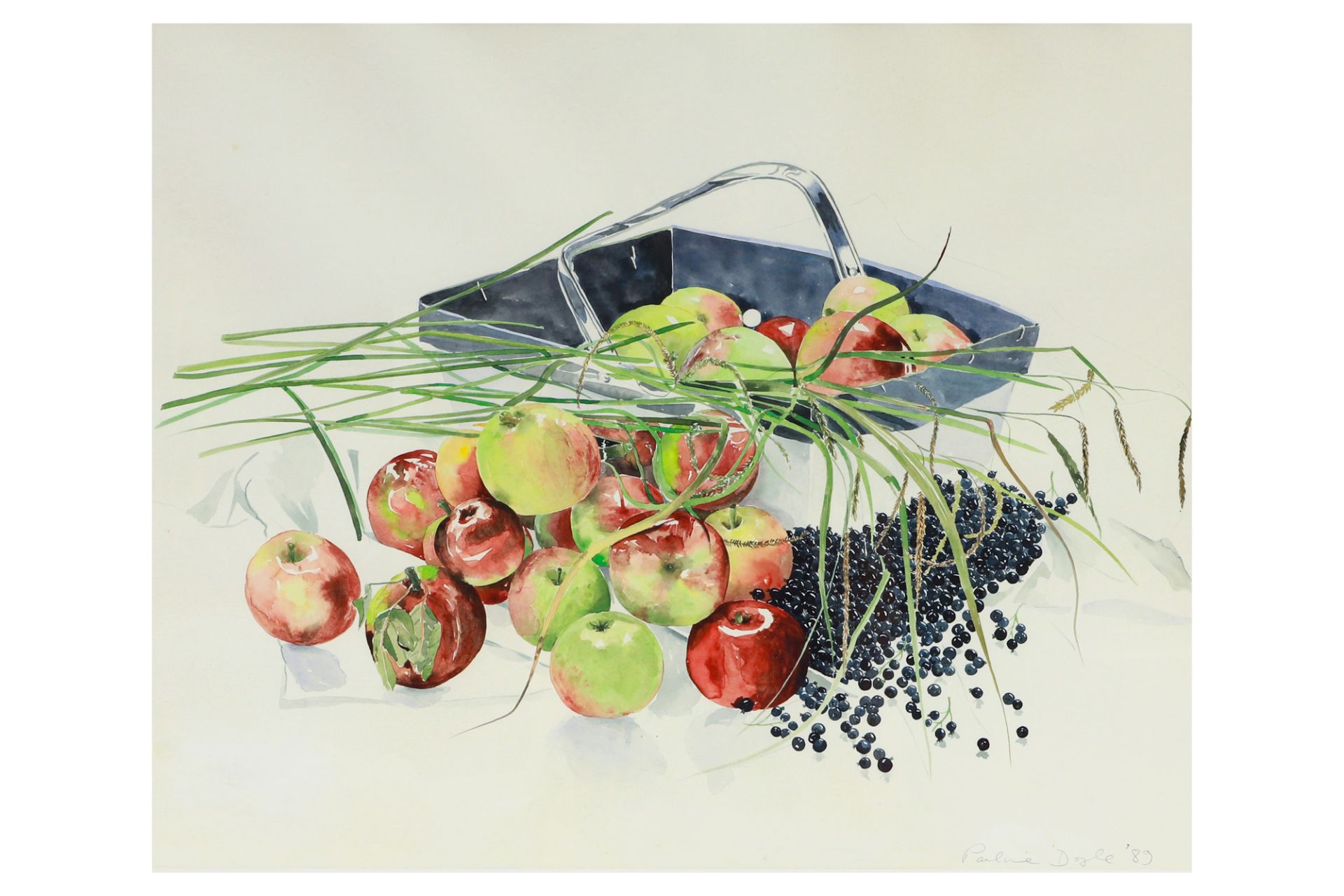 PAULINE DOYLE, (Irl contemporary) still life, water colour, signed & dated, 1989, 33 x 28.5" framed - Bild 2 aus 4