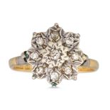 A DIAMOND CLUSTER RING, mounted in gold, size L