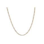 A 9CT GOLD FLAT FIGARO LINK NECK CHAIN, ca 21" (6.9 g.)