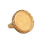 A QUEEN ELIZABETH II FULL SOVEREIGN 1968, mounted in a 9ct gold ring, 13.1 g. Size: N - O