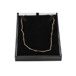 A 9CT GOLD FANCY LINK NECK CHAIN, with rope and bar, 5.3 g.