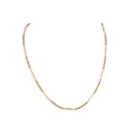 A 9CT GOLD FANCY LINK NECK CHAIN, with rope and bar, 6.9 g.