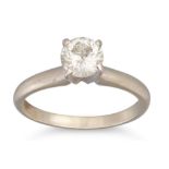 A DIAMOND SOLITAIRE RING, the brilliant cut diamond mounted in 14ct white gold. Estimated: weight of