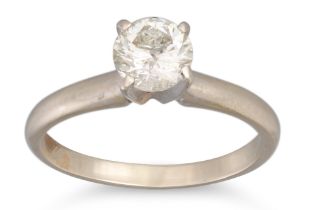 A DIAMOND SOLITAIRE RING, the brilliant cut diamond mounted in 14ct white gold. Estimated: weight of