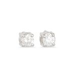 A PAIR OF DIAMOND STUD EARRINGS, the brilliant cut diamonds mounted in 18ct white gold. Estimated;