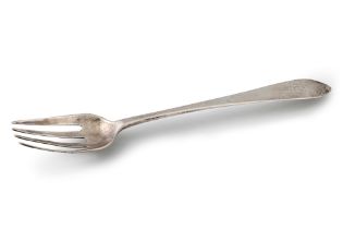 A GEORGE III IRISH PROVINCIAL SILVER PASTRY FORK, by Joseph Gibson, Cork 1800/20