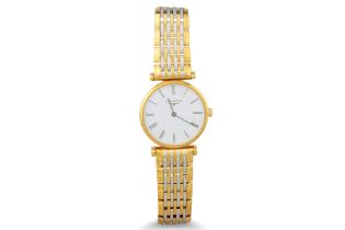 A LADY'S ULTRA SLIM LONGINES WRIST WATCH, bracelet strap, white face