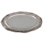 AN ANTIQUE FRENCH SILVER MINERVA OVAL DISH, (.950) Maison Odiot Paris, Heralic Crown & Carter,