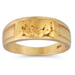 A GOLD NUGGET RING, mounted in 18ct gold, 7.6 g. size N