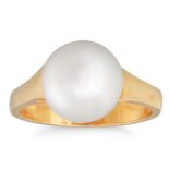 A PEARL SET RING, mounted in 18ct gold, size M