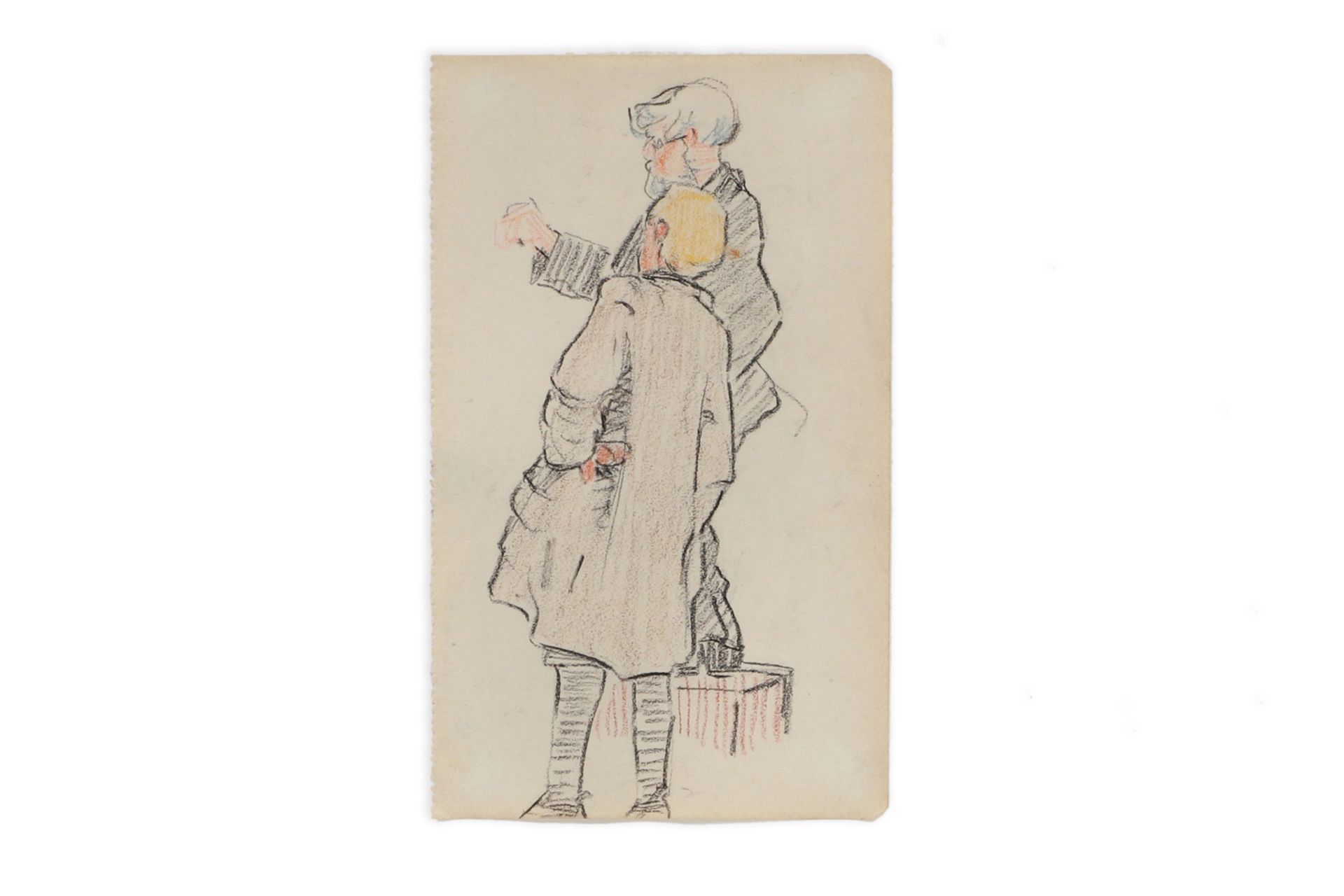 MARY SWANZY, HRHA (Irl 1882 - 1978) "The Drawing lesson", ca 1905, coloured pencil drawing, ca 11.