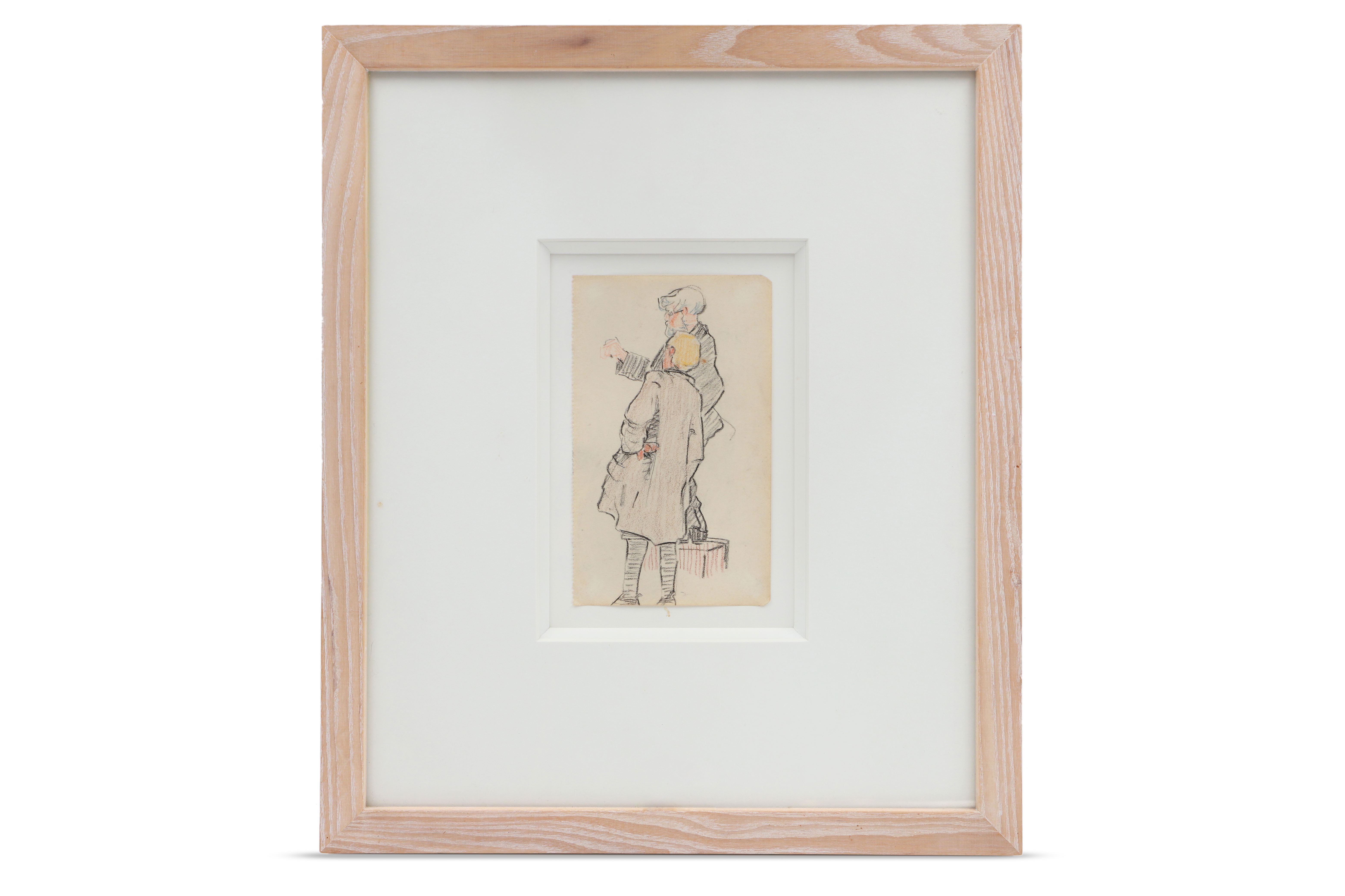 MARY SWANZY, HRHA (Irl 1882 - 1978) "The Drawing lesson", ca 1905, coloured pencil drawing, ca 11. - Image 2 of 2