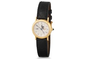 A LADY'S 18CT YELLOW GOLD BREQUET 1518B AUTOMATIC WRISTWATCH, silvered dial with Roman numerals,