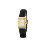 A LADY'S STAINLESS STEEL BI COLOUR JAEGER - LE COULTRE REVERSO WRISTWATCH, face I silvered with